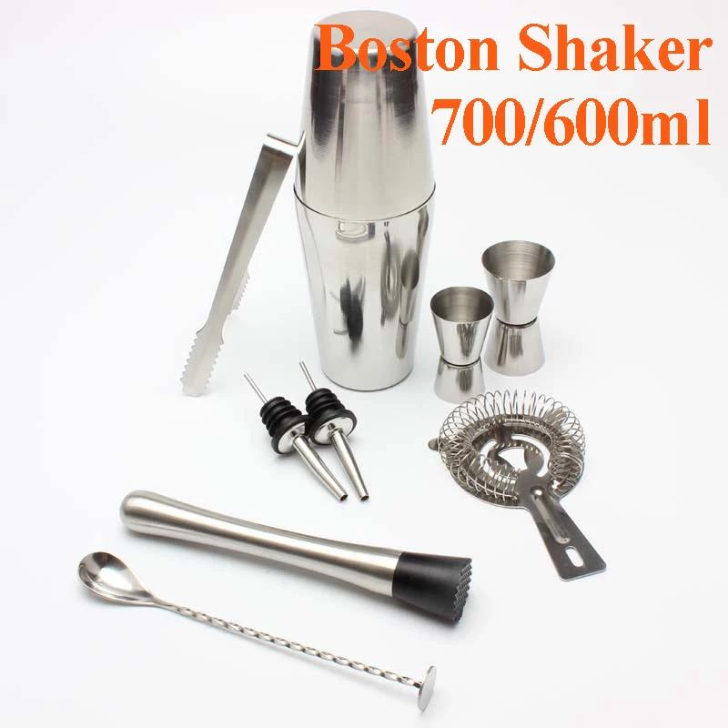 Nerezová sada na koktejly Míchačka Barman sada Cobbler Boston Shaker Barová sada Nástroje Jigger Míchačka Muddler Nalévátko Lžíce