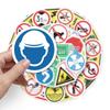 50pcs Cartoon Road Sign Stickers: Waterproof Decals for Suitcases, Cars, Scooters, and Phones.