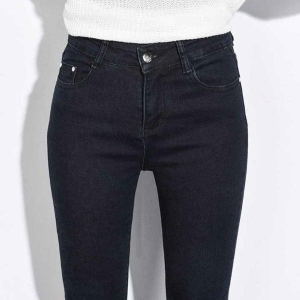 

Жіночі джинси із завищеною талією для тонкої форми та підтягнуті штани-олівці S чорний