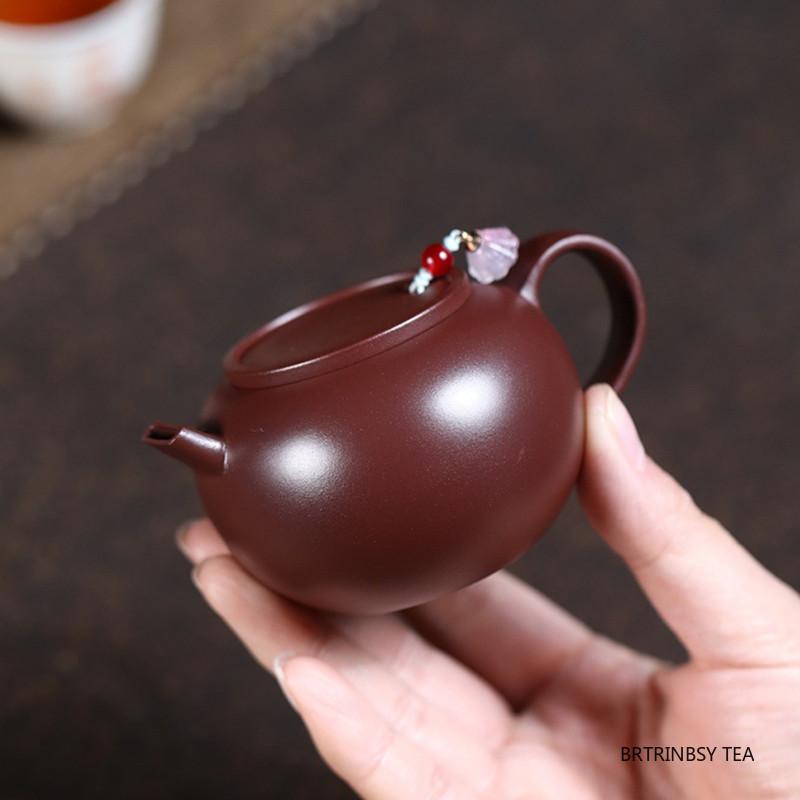 Yixing Handmade Purple Clay Teapot Cute Small Capacity Tea Pot Chinese Household Beauty Kettle Raw Ore Zisha Tea Set 100ml