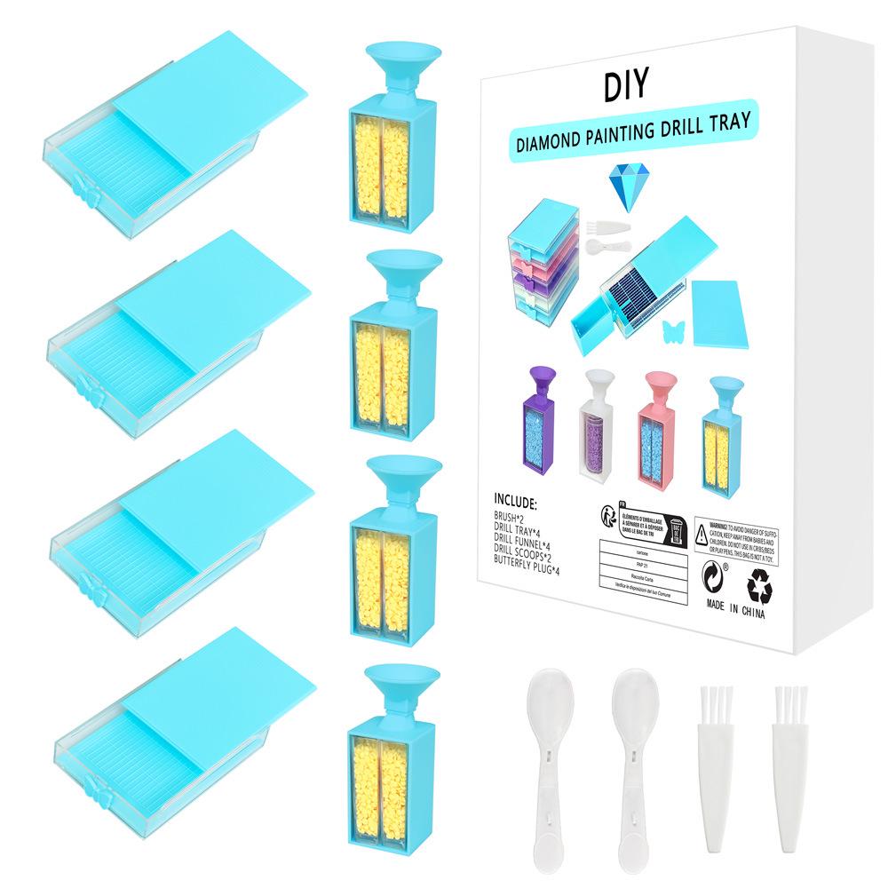 DIY sada nářadí na kamínky: Trychtýř, Podnos, Naběračka, Síto na čtvercové a kulaté kamínky