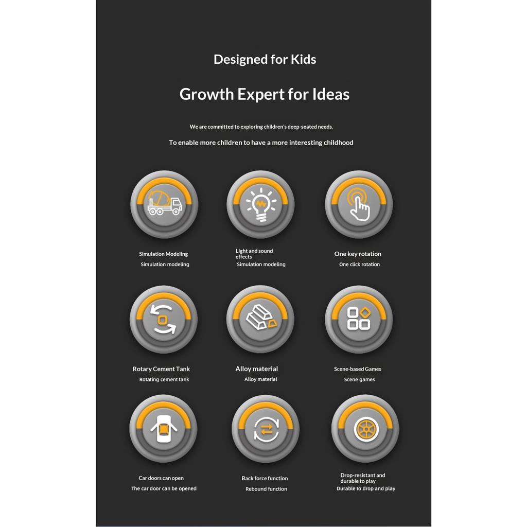 1/32 Scale Electric Concrete Mixer Truck Model Alloy Die Casting Can Model Real Work Children Toy Car Boy Gift