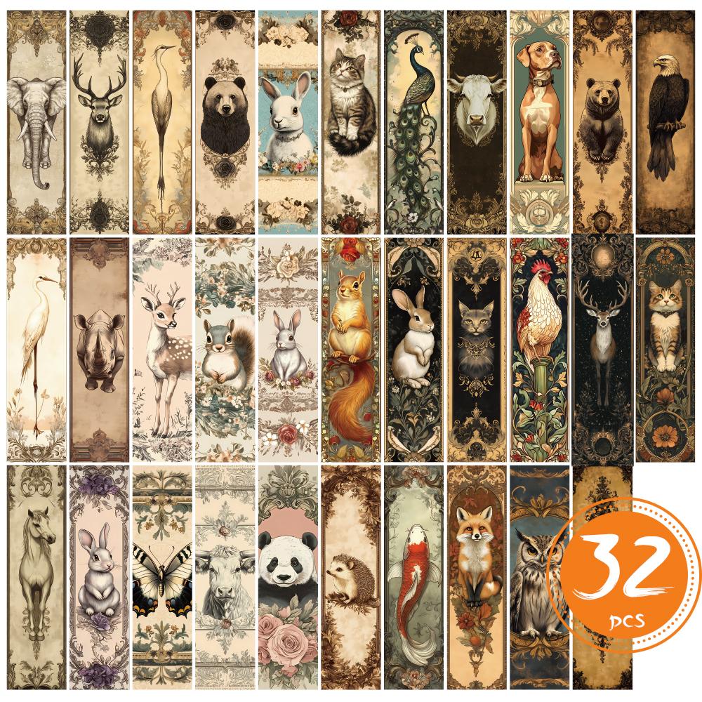 

32pcs, Vintage Animal Series Bookmarks for Teachers, Readers and Book Lovers, Bookmarks, Gifts, Parties, Birthday