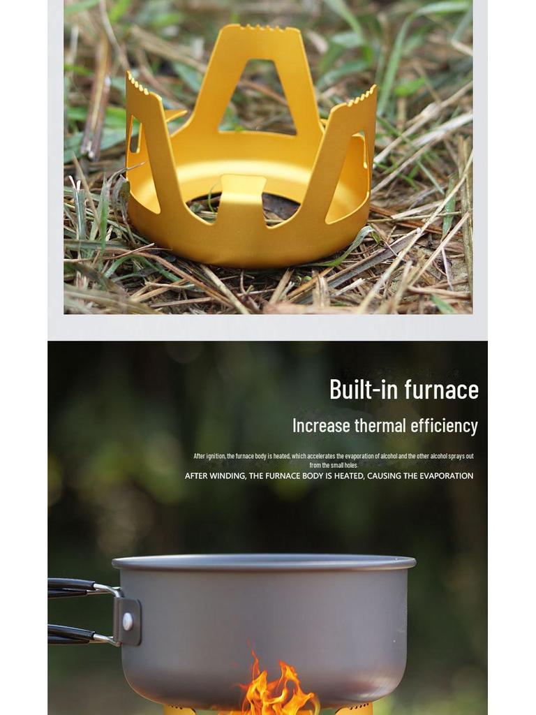 Windproof Portable Outdoor Camping Alcohol Stove Set - Colorful Mini Design
