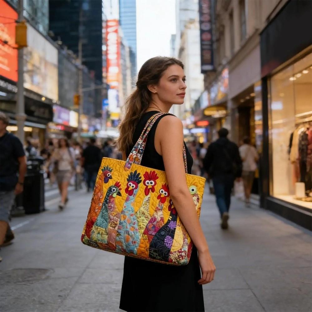 Vintage Quilted Tote Bag 3D Printed Patterns Large Capacity Travel Handbag Lightweight Cotton Shopping Bag Women Accessory