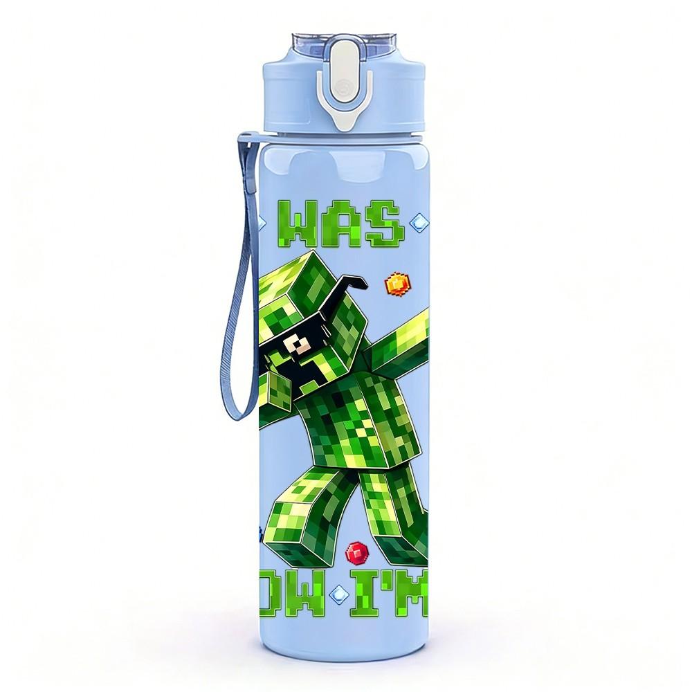 1PC I Was 6 Now I'm 7 Letter Art 750ml Color Plastic Sports Water Bottle Leakproof Flip Straw Lid For Sports Office Home Use