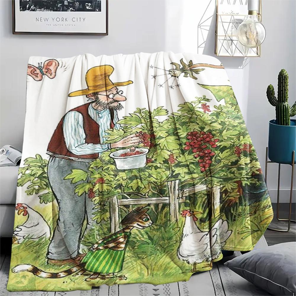 1 vnt. Pettsono ir Finduso spaudinio flanelinis pledas, Aukštos kokybės, Patogus visais metų laikais, Namų dekoras, Šiluma ir komfortas, Puikiai tinka kalėdinėms dovanoms107
