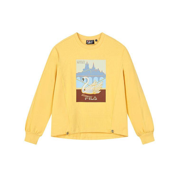

Fila Флисовый пуловер с логотипом-буквой Женские толстовки Светло-астрово-желтый F11W138257F-YE L