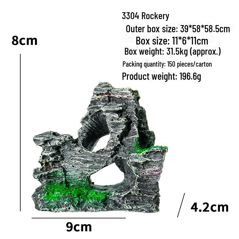 Best-Selling Fish Tank Aquarium Resin Rockery: Simulated Water Grass & Micro Landscape Decor Ornaments