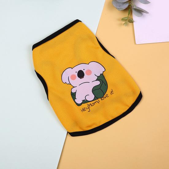 Kamizelka dla zwierząt Wykwintne obszycie Nadruk Miękka kreskówkowa zwierzęca Okrągła szyja Oddychająca siateczkowa sukienka Urocza letnia bluzka dla kota i psa