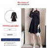 Plus Size Lace Slimming Dress - Cinched Waist, Long Sleeve, Spring & Autumn