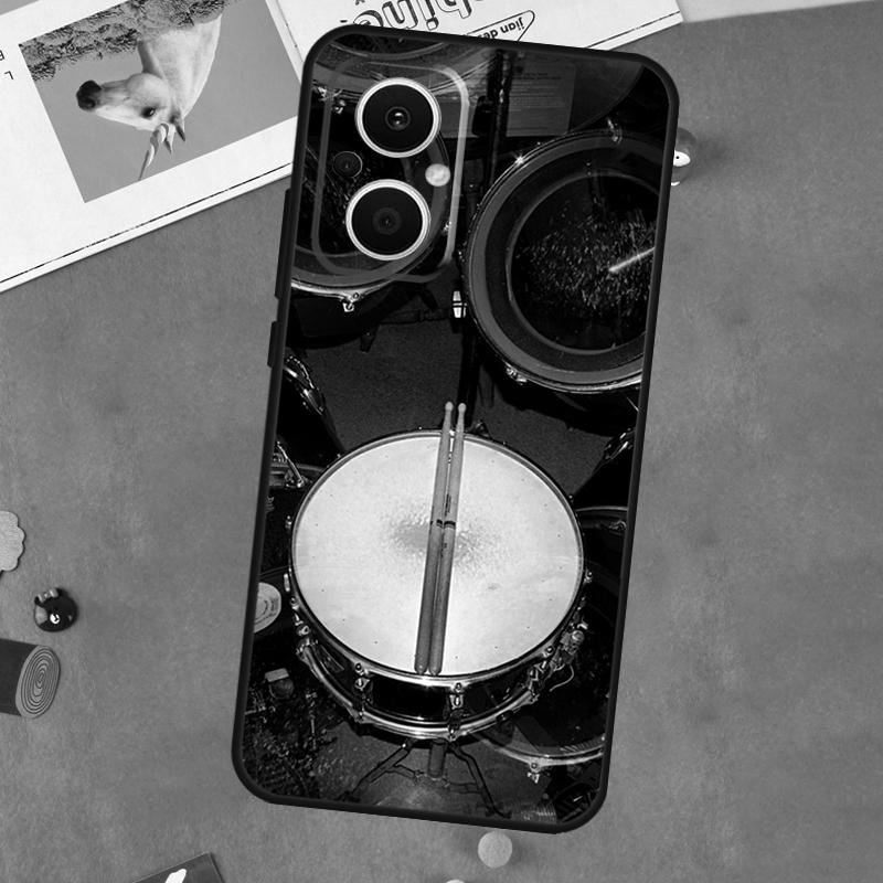 Musical Instrument Drum For OPPO Reno 11F 12F 13F 14F 10 11 12 13 14 Pro 7 8 Lite 8T OPPO Find X5 X6 X8 X9 Pro Case