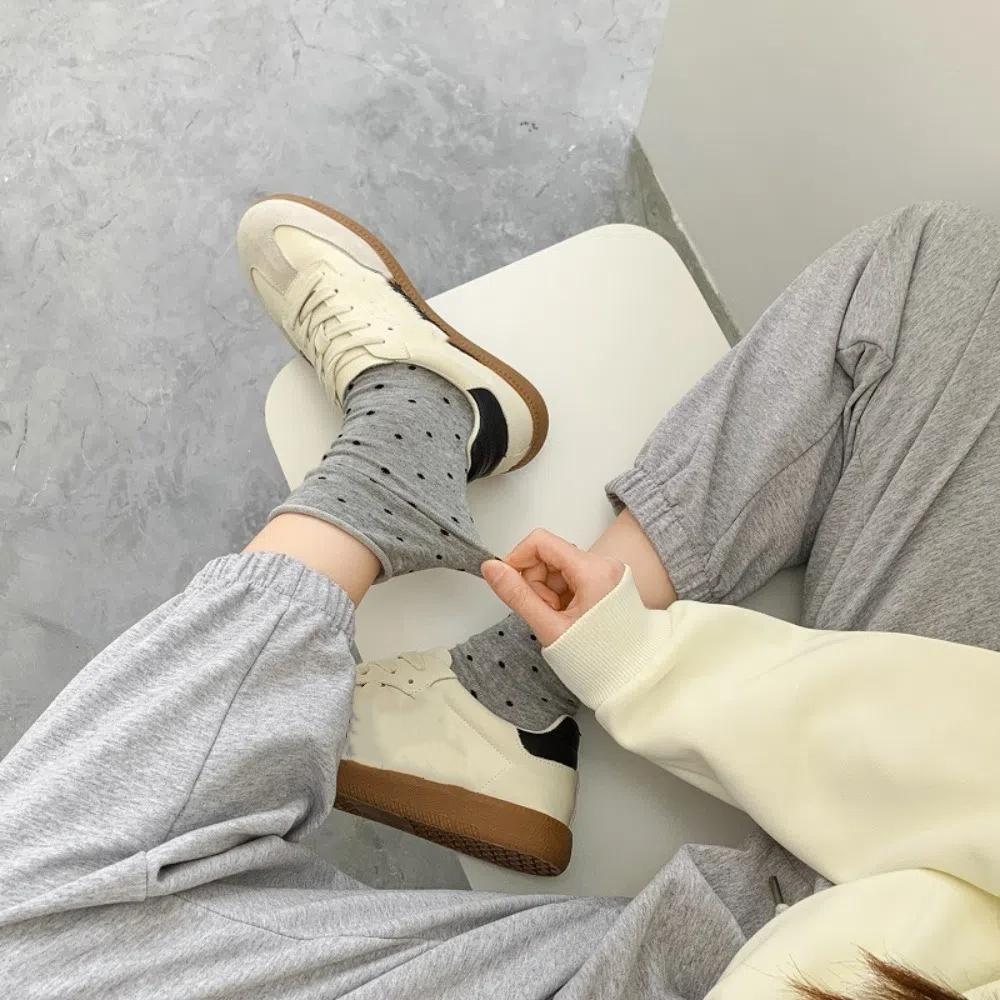 Thin Mid-Tube Socks Sweat Absorbent Women's Socks Comfortable Polka Dot Socks  Summer