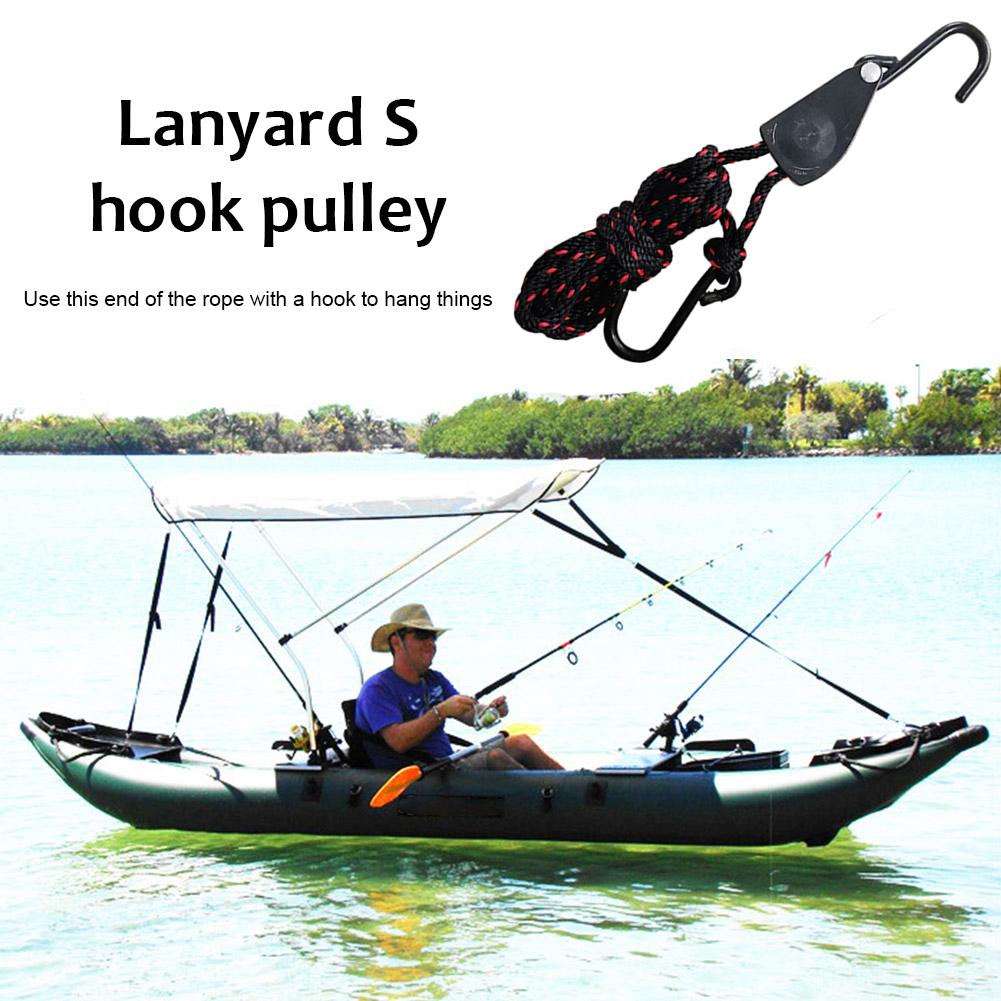 2PCS Ratchets Kayak Rope Tightener Anti-rust Dipping S Hook Ratchet Pulley For Kayak And Canoe Sling Hook Car Repair Sling Hook