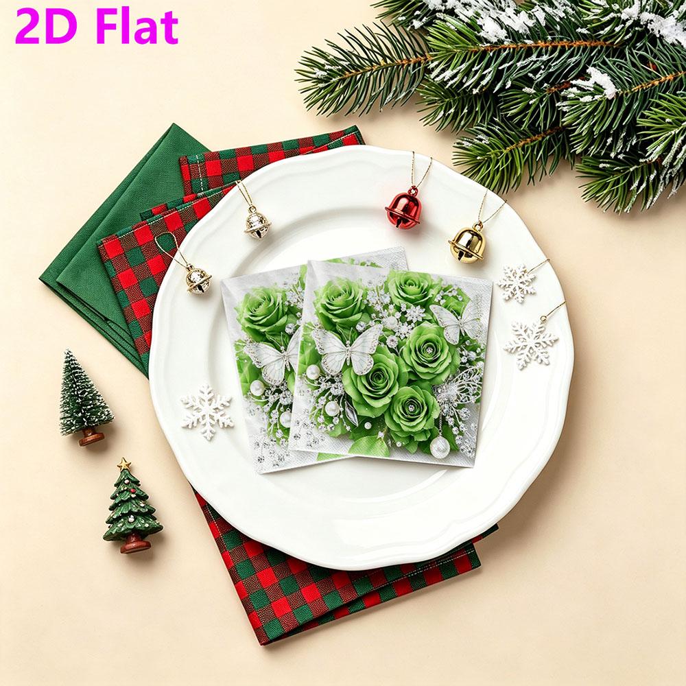 20pcs Disposable Napkins with Rose Pattern Print for Wedding,Parties,and Daily Use for Thanksgiving Fall Christmas Table Decoration