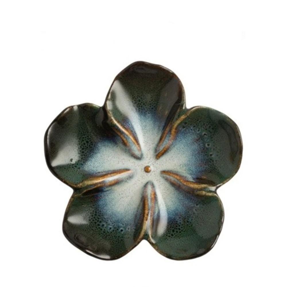 Flower Shaped Ceramic Dipping Plate Multi-color Dipping Sauce Dish Soy Sauce Tray  Restaurant Use темно-зеленого