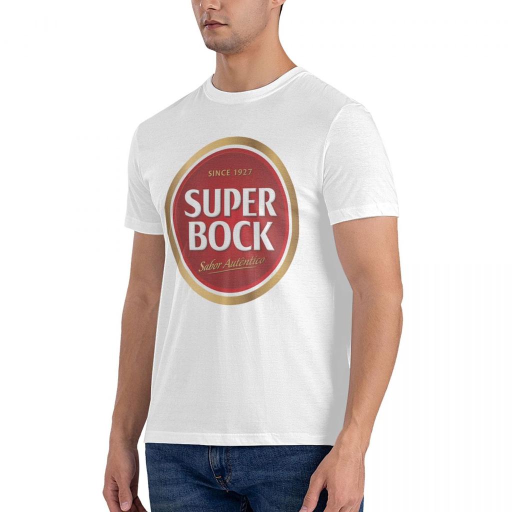 Men's casual fashion T-shirt round neck cool man's Super Bock beer Portugal Fashion Printed men's T-Shirt Short Sleeve