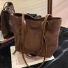 Frosted retro bag women's large-capacity new autumn and winter versatile shoulder bag casual class tote bag