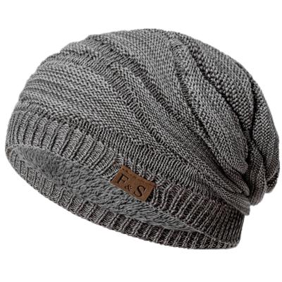 Unisex Mixed Color Design Knitted Hat Fashion Outdoor Keep Warm Winter Hat Casual Add Fur Lined Beanie Cap