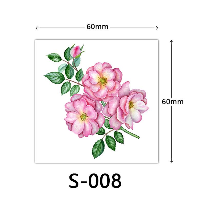 Small Flower Tattoo Sticker Female 3D Color Tattoo Sticker Rose Lotus Butterfly Flower Tattoo