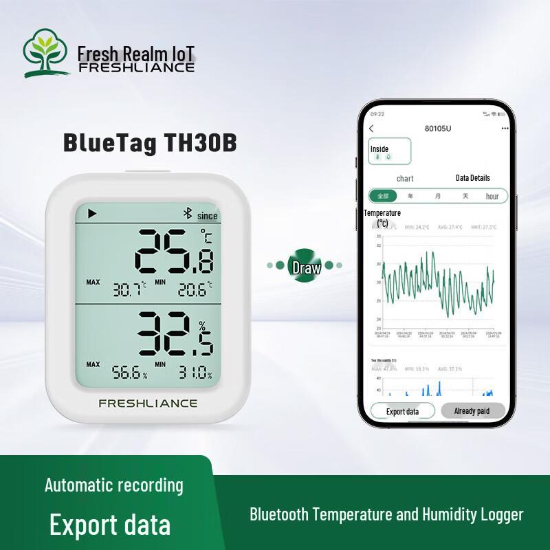 

BlueTag Bluetooth Temperature and Humidity Data Logger