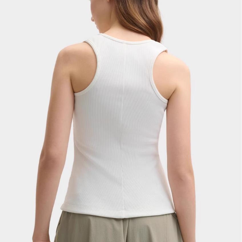 Fila Original Fashion Casual Simple Knit Sleeveless Vest Women Tops Cloud-White F51W529103F-WT