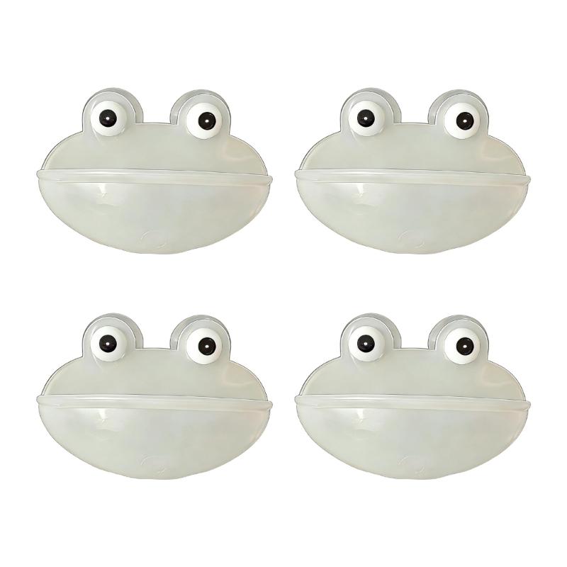 4Pcs Frogs Shape Water Bowl Feeder With Strong Suction Cup Design For Small Pet Reptiles And Amphibians Terrariums Decors