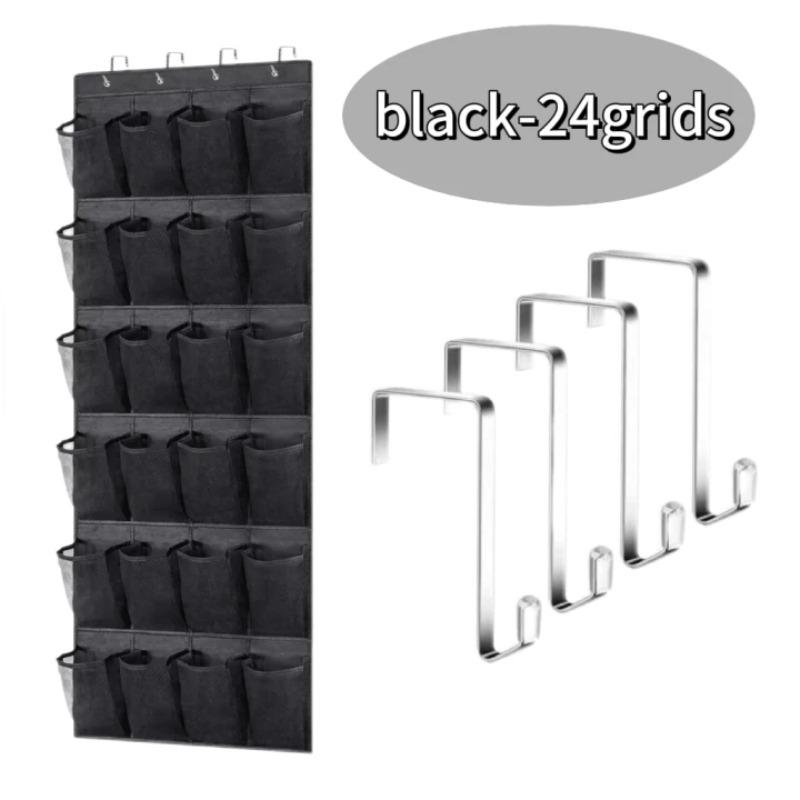 24 Mesh Pockets Shoes Storage Bag Wall-mounted Behind Door Closet Shoe Hanging Rack Organizer Space Saver Sundries Pouch Items 1pcs 5430₽
