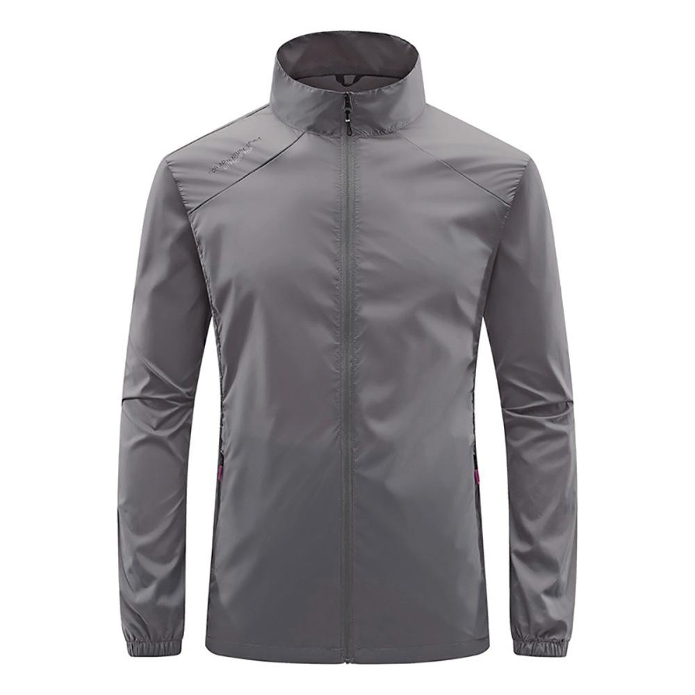 Summer Men's Sun Protection Skin Coat Lightweight Breathable Ice Silk Stand Collar Sunscreen Jacket Outdoor Camping  Jakcet