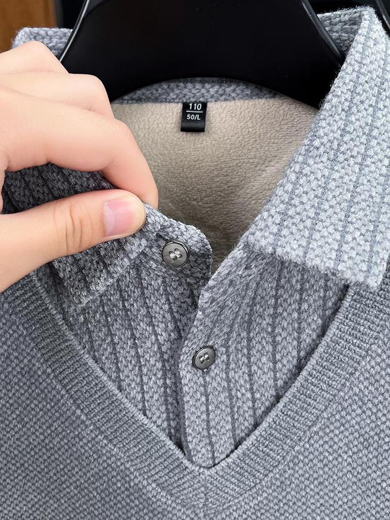 Woodpecker Men's Winter Fleece-Lined Turtleneck Sweater - Thick, Warm Knit for Middle-Aged Dads