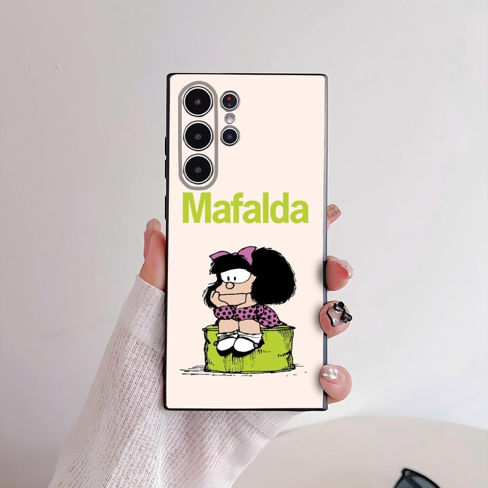 Cartoon M-Mafalda Cute Girl Phone Case For Samsung Galaxy S25 S24 S22 S23 Ultra S21 S20 Plus 5G Frosted Non-Slip Full Soft Cover