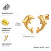 Vnox Dolphin Earrings For Women Girls,Stainless Steel Glossy Animal Element Stud Earrings,Exquisite Compact Ear Jewelry Party
