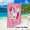 Custom Name Unicorn Dreams Art Microfiber Beach Towel Super Soft & Absorbent for Bath, Beach, Travel  Bath Time Accessory, Fan gifts