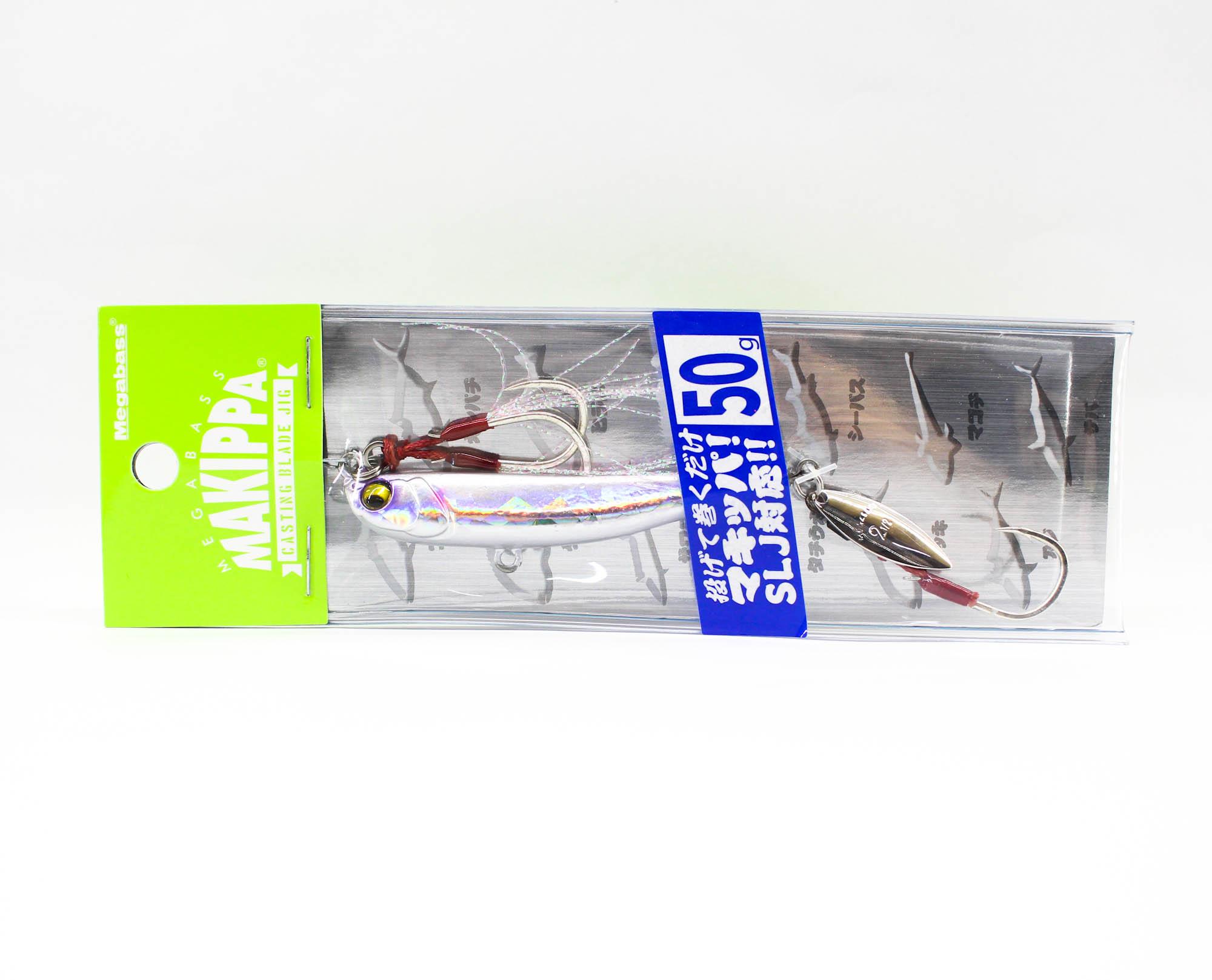 

Megabass Metal Jig Makippa 50 грамм Тонущая приманка UV Crush Silver (0090)
