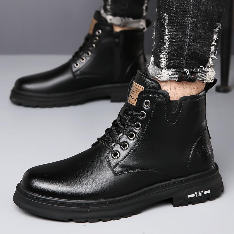 Leather Shoes Men's Spring and Autumn Thick-soled Comfortable Soft-sided Breathable Work Shoes Business Leather Men's Shoes