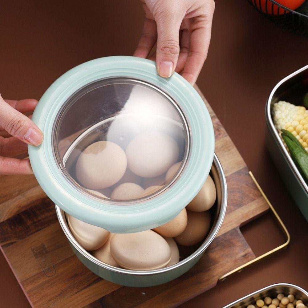 Round Stainless Steel Fresh-keeping Box Japanese-style Crisper Lunch Box for Student Kids