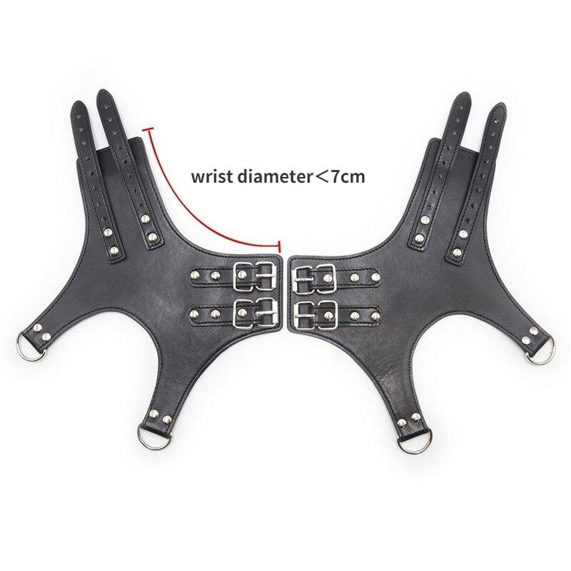 Adult Sex Toys Black Leather Hanging Door Handcuffs Bound Discipline BDSM Torture Bondage Restraint Chastity