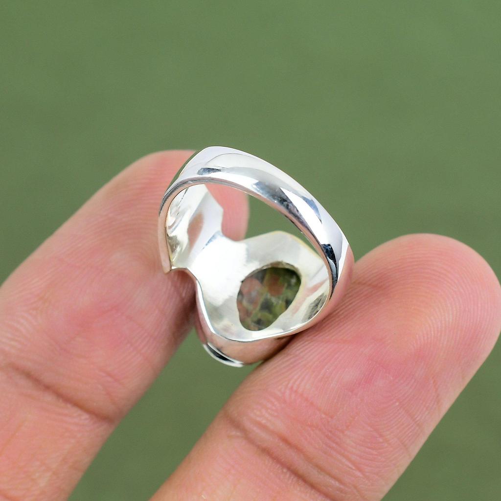 Unakite Ring 925 Sterling Silver Ring Handmade Birthstone Ring Unakite Jewelry Elegant Gemstone Ring Anniversary Gift Available In Ring Size