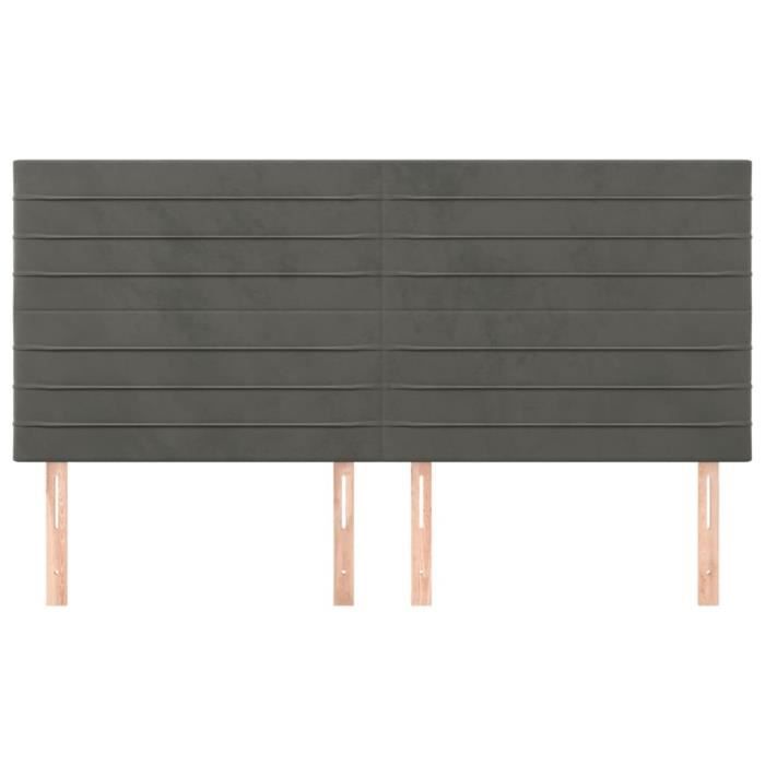 VidaXL Têtes de lit 4 pcs Gris foncé 80x5x78-88 cm Velours3116527