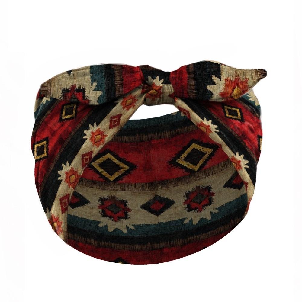 Wide Bohemian Hair Bands Elastic Turban Headwear Fashion Boho Print Headband  for Yoga Biker