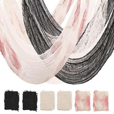 Multi-Scene Halloween Decorative Gauze Black Doorway Wall Gauze Decoration Cloth  For Haunted House