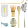 Bamboo Matcha Making Kit, 6-Piece Japanese Matcha Set with Whisk, Spoon, Sieve & Ceramic Holders for Home Use
