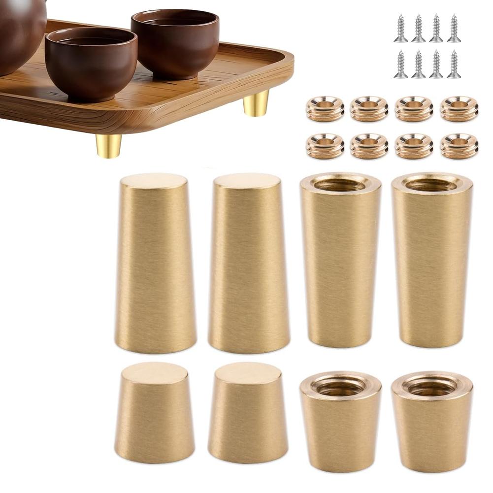 Brass Feet for Wooden Serving Trays Cutting Boards Jewelry Boxes and Bathroom Trays with 4x30mm and 4x15mm Options