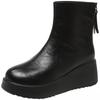 Anti-slip Shoes, Versatile and Fashionable Boots, Round-toed Height-increasing Thick-soled Ankle Boots