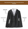 **Deep Gray Plus Size Women's Suit Jacket: Spring/Autumn Professional Formal Wear Set**