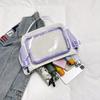 Minimalist Plain Pvc Messenger Bag For Women With Zipper Closure And Soft Structure