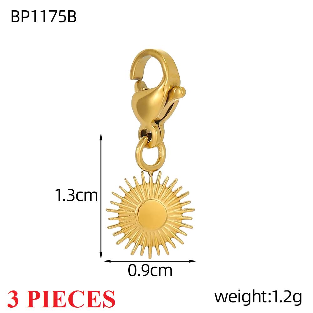 3PCS/LOT CARLIDANA Gold Plated Enamel Charms, Sun Star Boots Halloween Pendants, Stainless Steel DIY Jewelry With Clasp
