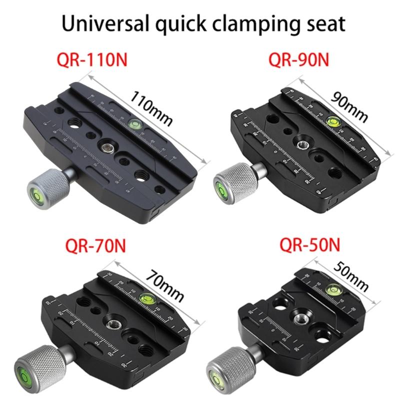 Camera Tripod Mount Adapter Aluminum Alloy 3/8 1/4 Screw Hole Quick Release Plate Clamp Base for DSLR Monopod Ballhead