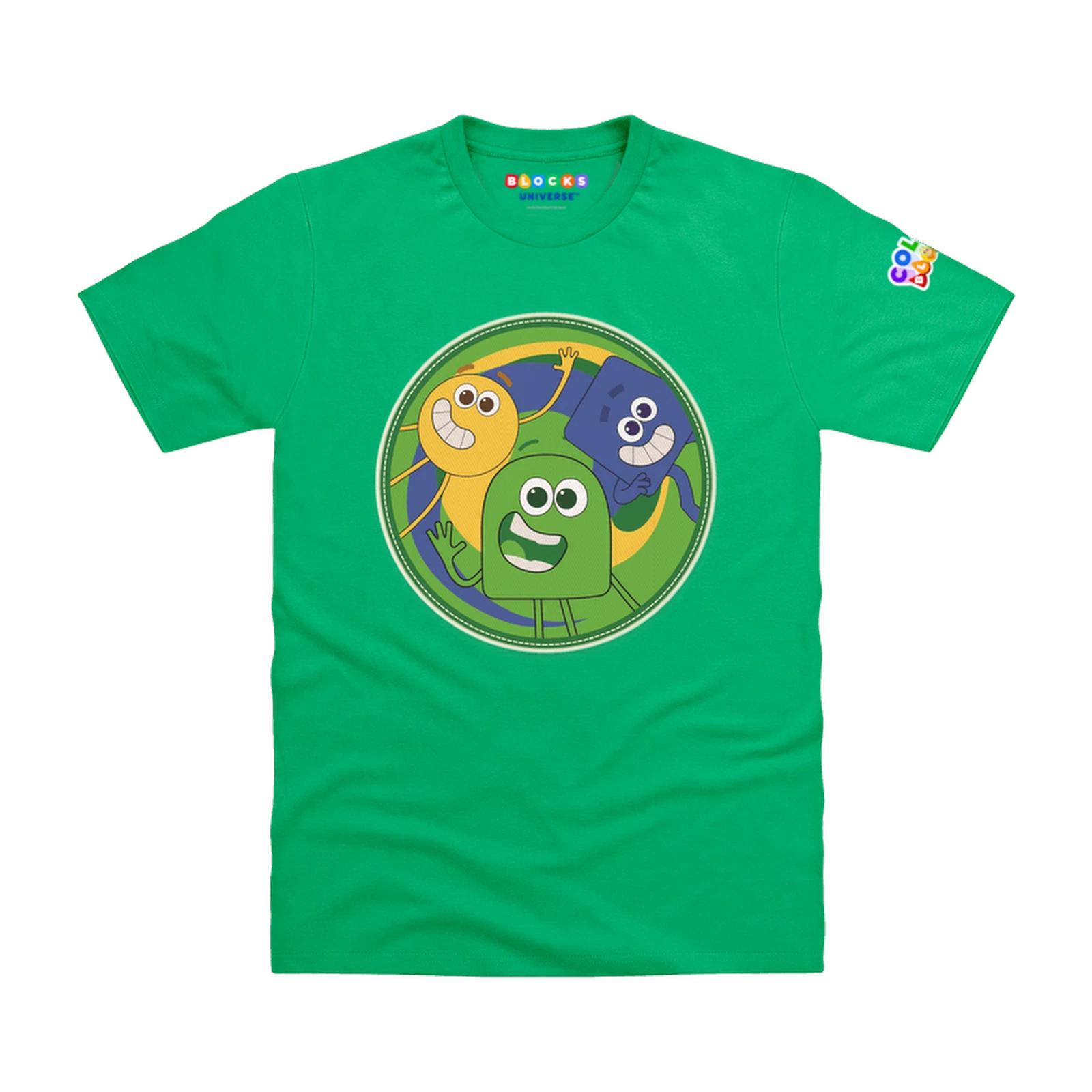 Officially Licensed Colourblocks Mix - Green, Blue Yellow Kids T-Shirt 130