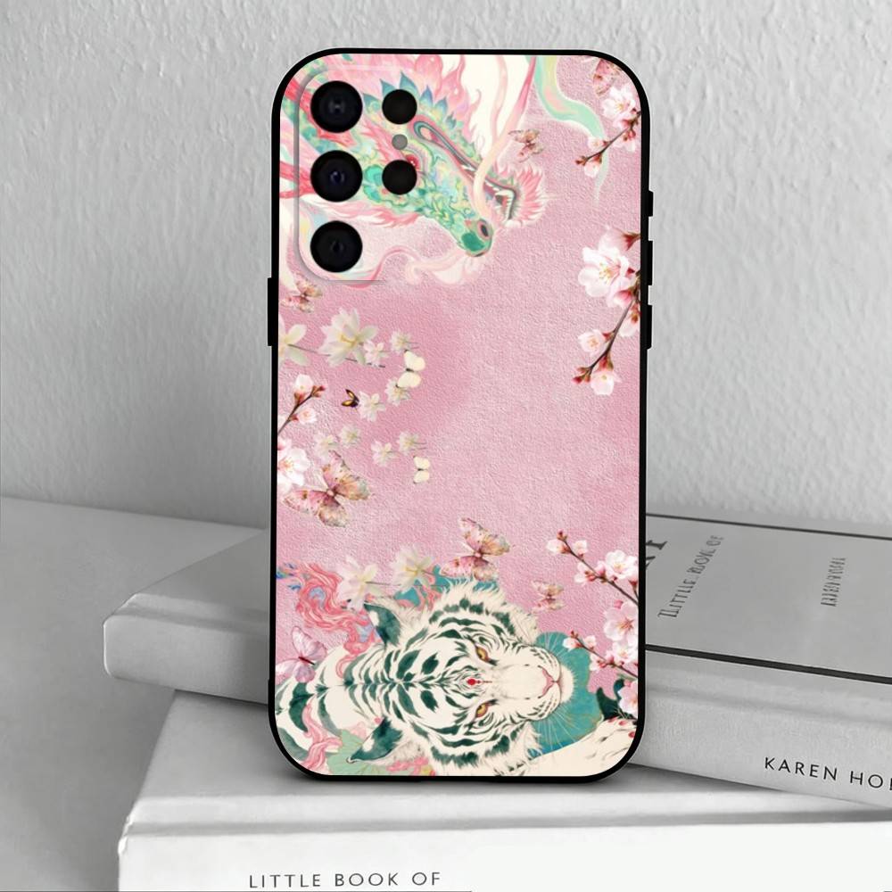 

T-tiger P-poster Phone Case For Samsung S25,24,23,22,30,21,10,9,Ultra,Plus,Lite,FE,4,5 G Soft Black Case Samsung S25Plus